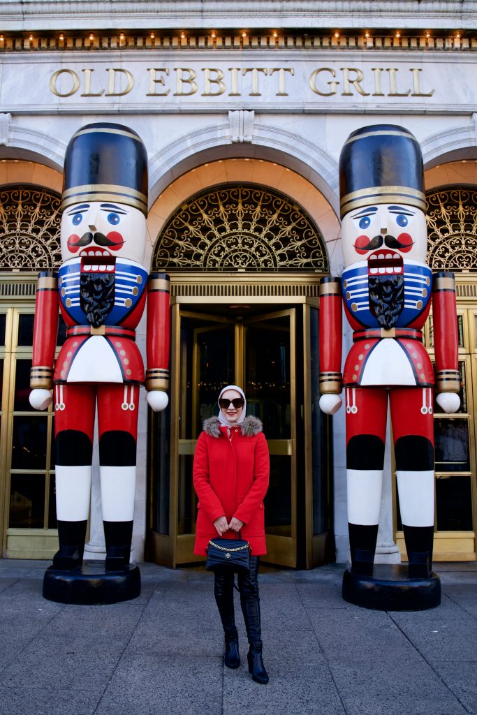 Christmas in DC-Red Coat-Holidays-Lalz-Winter Style-Leather Leggings