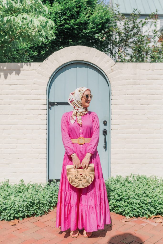 J.-Crew-Belted-Maxi-Dress-Pink-Hijab