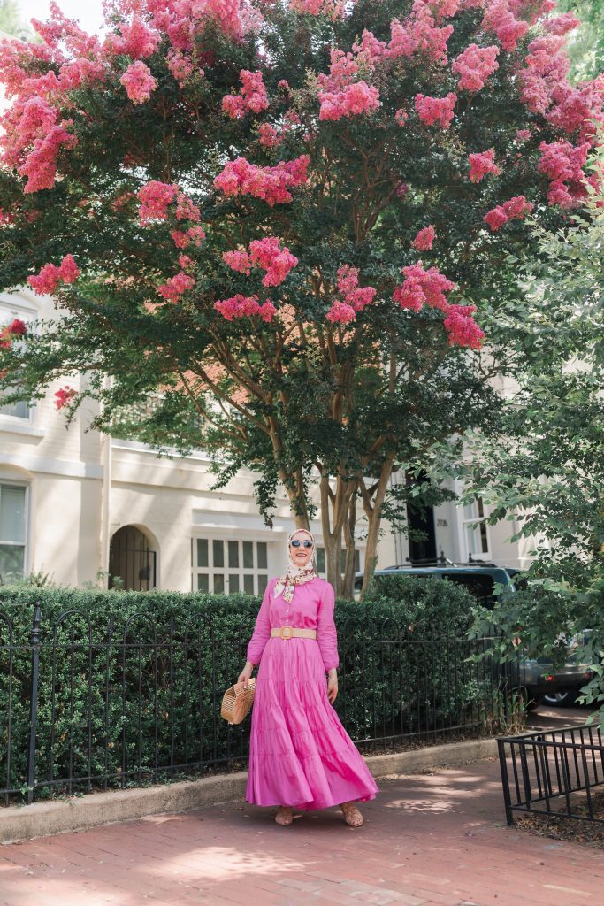 J.-Crew-Belted-Maxi-Dress-Pink-Hijab
