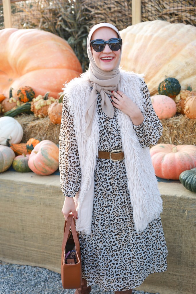 Cheetah-Print-Pleated-Midi-Dress-Haute-Hijab-Fall-Style-Modest-Fashion