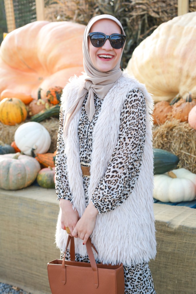 Cheetah-Print-Pleated-Midi-Dress-Haute-Hijab-Fall-Style-Modest-Fashion