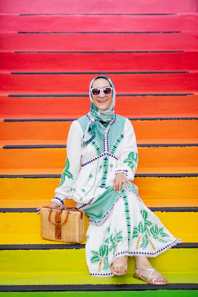 Farm Rio-Palm Tree Embroidered Dress-Modest Dress-Hijab Fashion-Washington DC Blogger