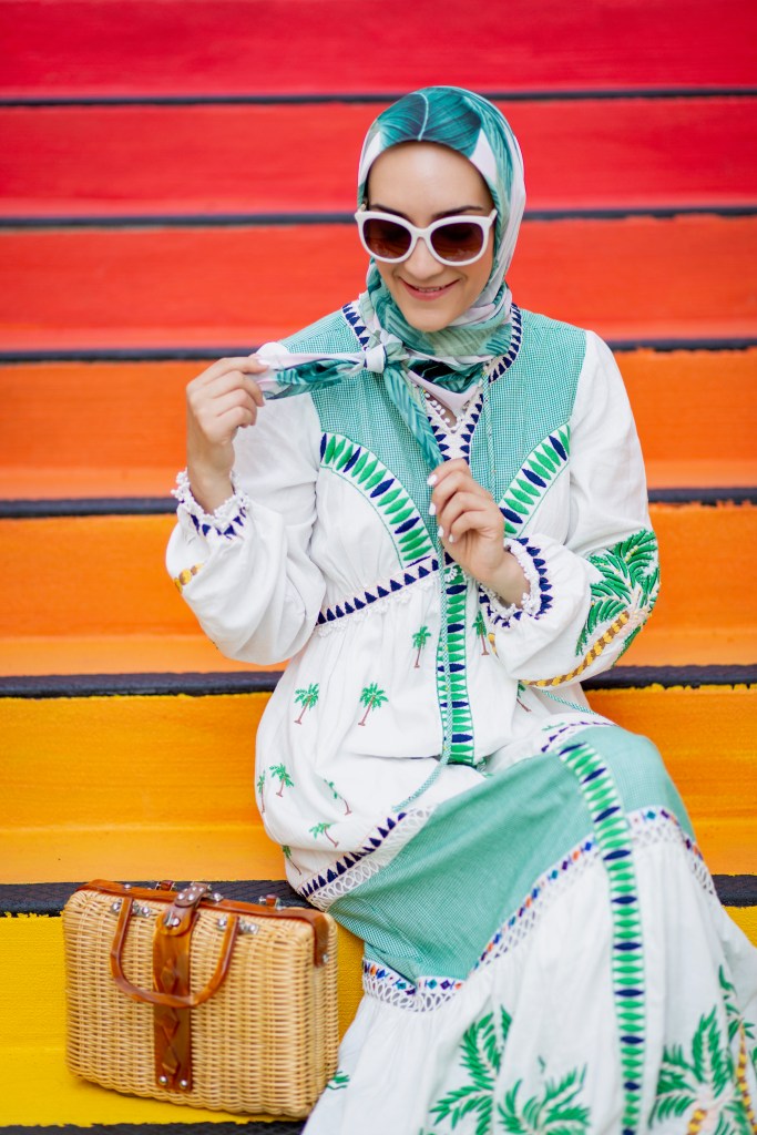 Farm Rio-Palm Tree Embroidered Dress-Modest Dress-Hijab Fashion-Washington DC Blogger