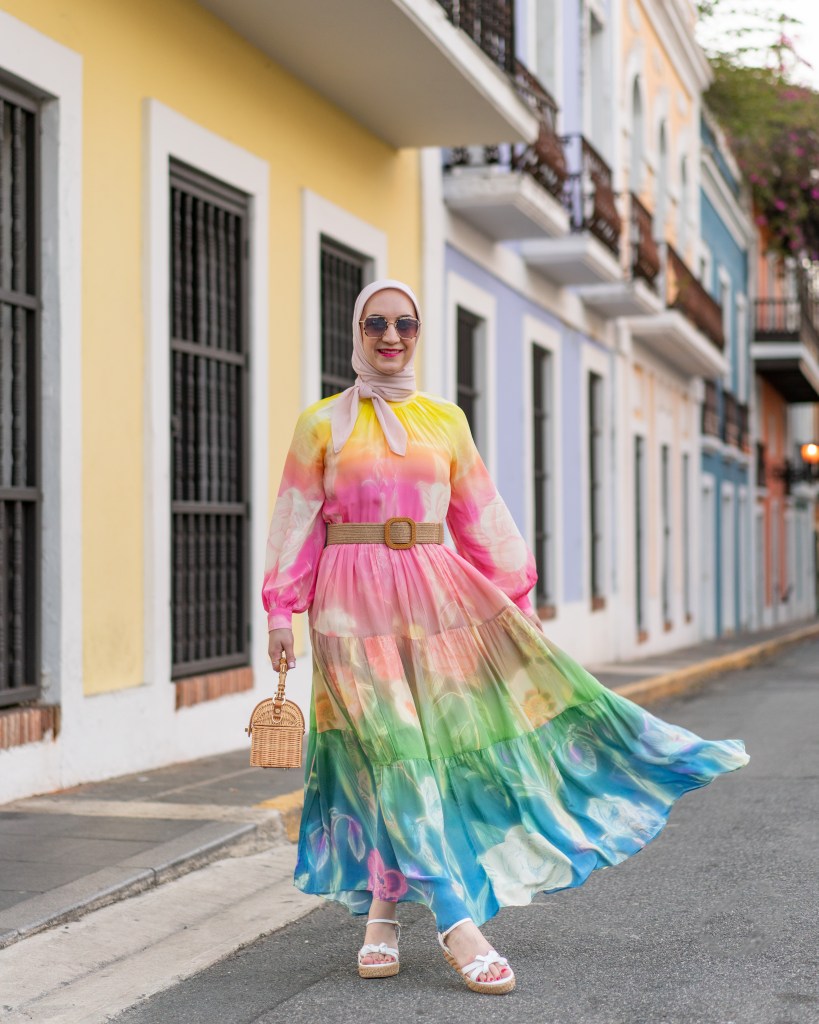 San Juan-Puerto Rico-Midi Dress-Hijab Fashion-Anthropologie Dress