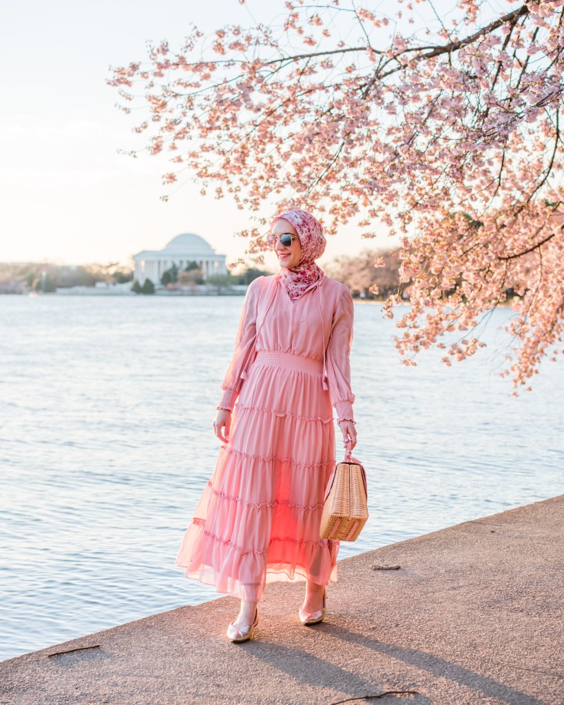 Tidal Basin-DC-Cherry Blossom-Pink Spring Outfits 