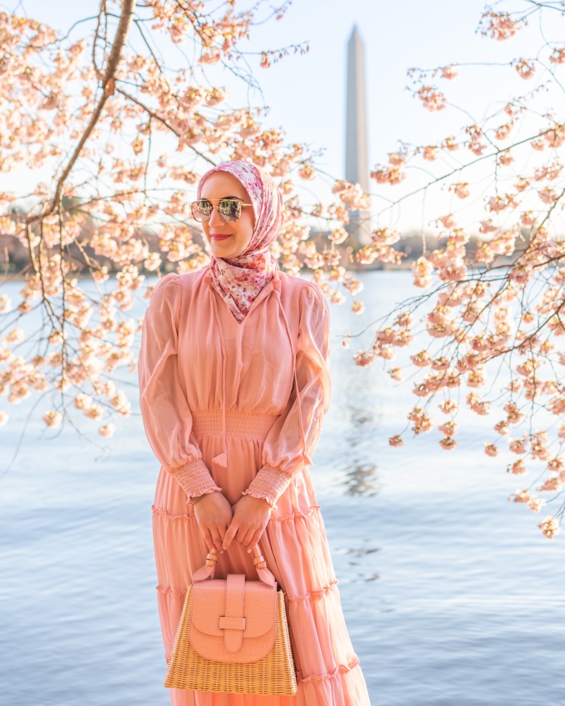 Tidal Basin-DC-Cherry Blossom-Pink Spring Outfits 
