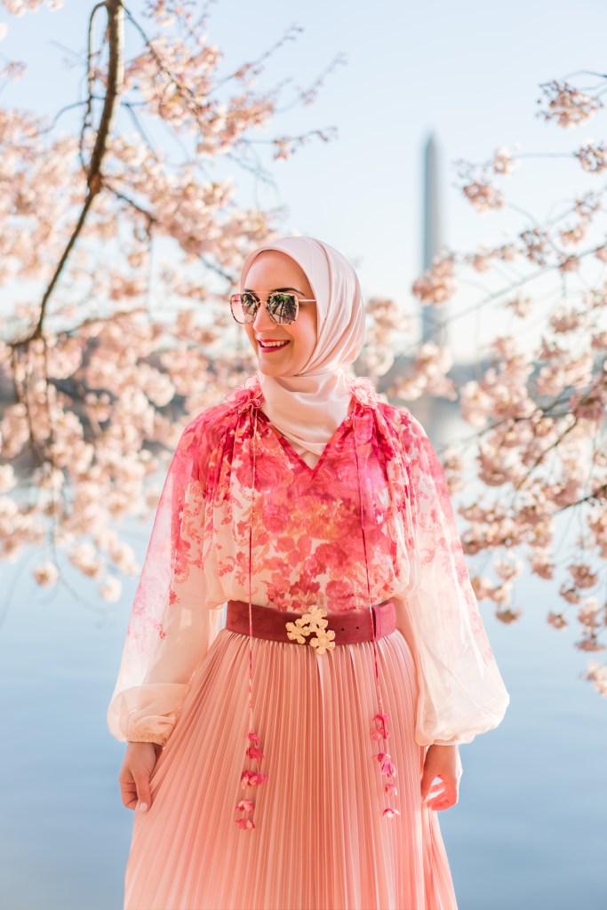Tidal Basin-DC-Cherry Blossom-Pink Spring Outfits 