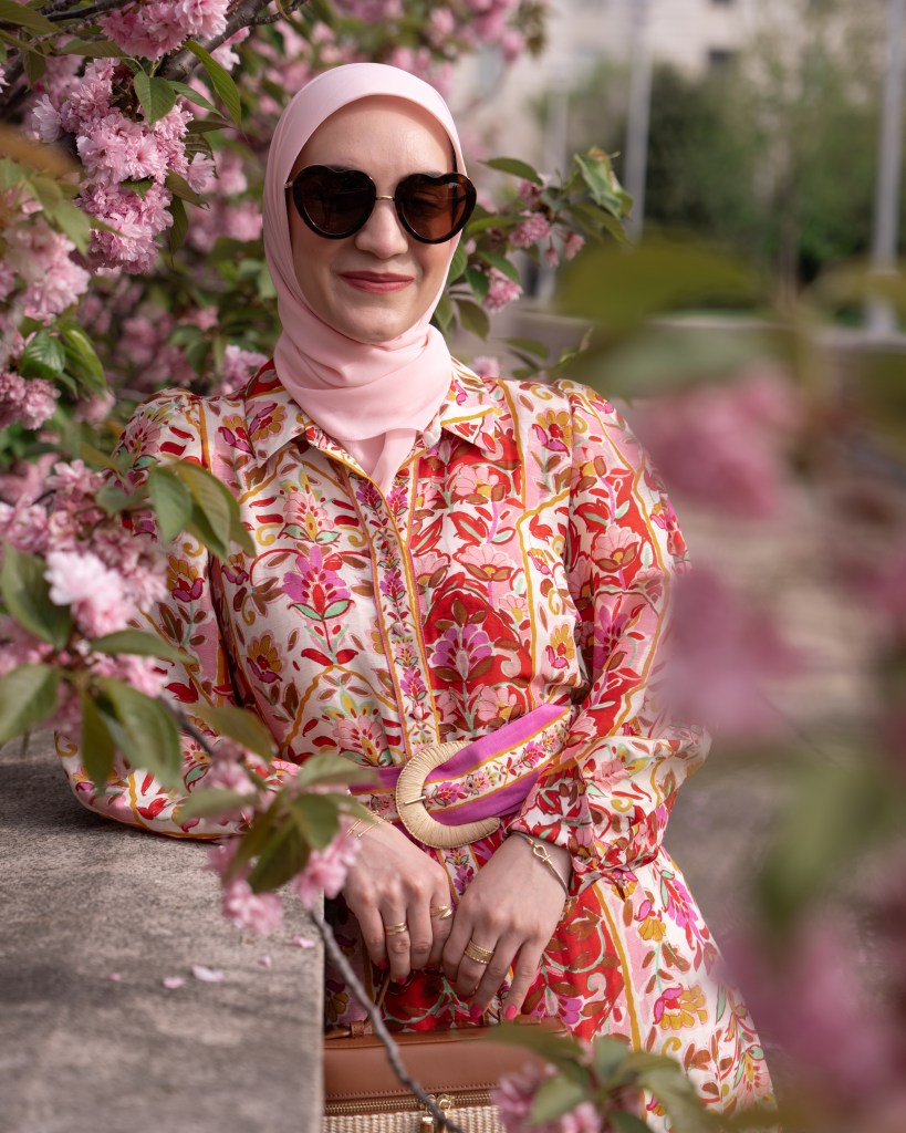 Sezane-Bellisima Dress-DC-Kwanzan Cherry Blossom-Hijabi-Fashion-Spring
