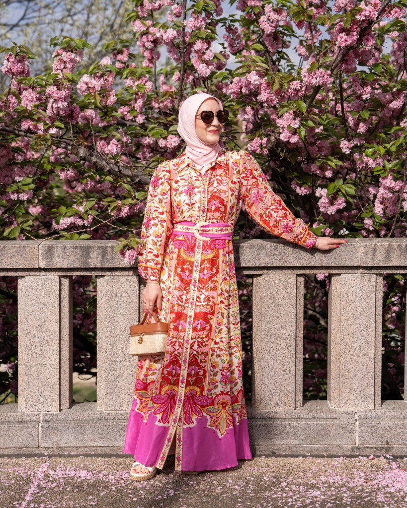 Sezane-Bellisima Dress-DC-Kwanzan Cherry Blossom-Hijabi-Fashion-Spring